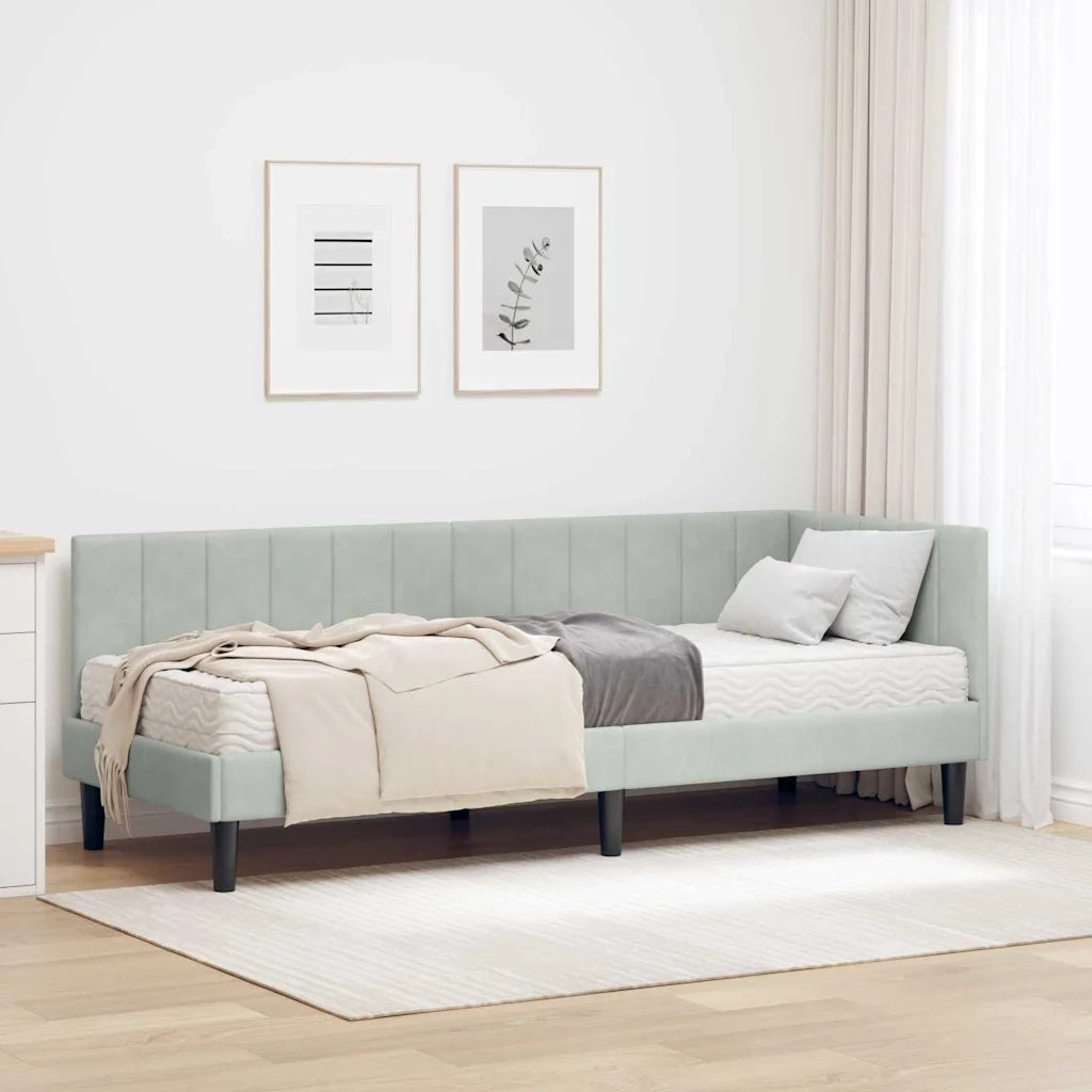 Struttura Letto Angolare con Materasso 2 pcs Grigio chiaro
