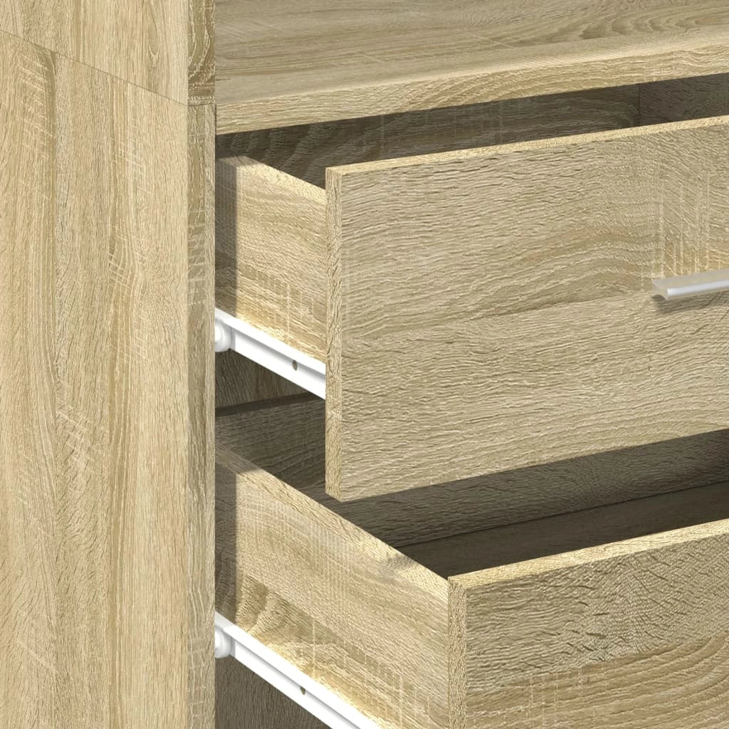 Buffet credenza cassettiera armadio mobile contenitore organizer cucina soggiorno salotto rovere Sonoma alto 45 x 42,5 x 185 cm legno ingegnerizzato marrone 02_0034067