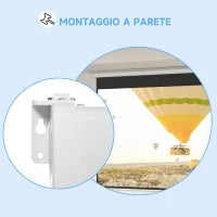 Telo per Proiettore 120" 16:9 Motorizzato con Telecomando, Fissaggio a Muro e Soffitto, Bianco