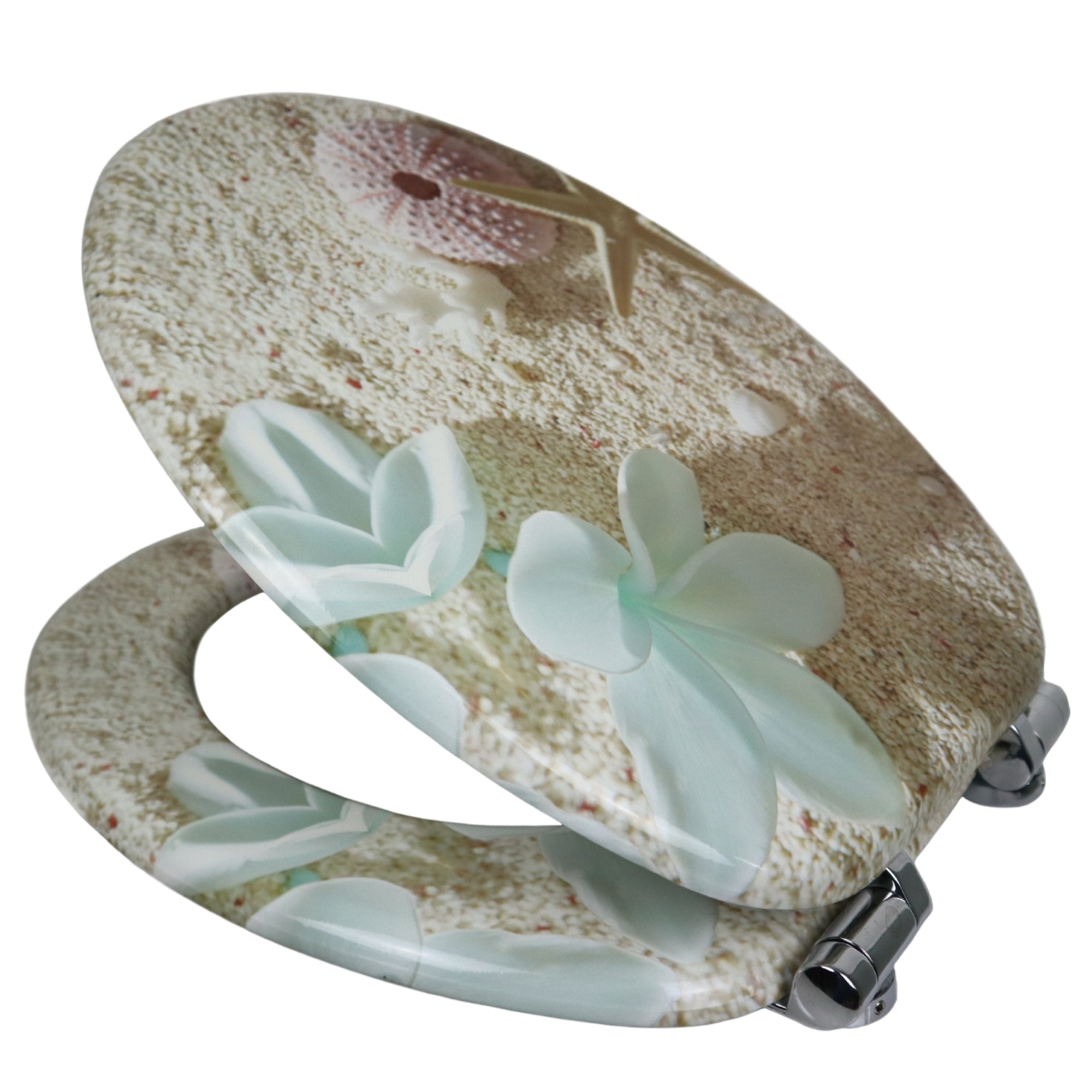 Sedile copri wc universale frizionato fantasia mdf chiusura rallentata *** fantasia sea sand, confezione 1