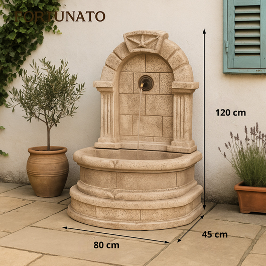 Fontana spagnola decorativa modello terra h120xl80xp45 cemento effetto pietra