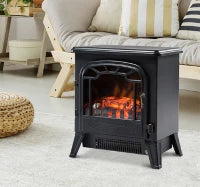 Camino Elettrico con Effetto Fiamma Regolabile Potenza 925W/1850W, 36 x 25.5 x 41.5cm, Nero
