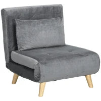 Poltrona 2 in 1, Poltrona Relax, Letto per Ospiti, 72 cm x 78 cm x 79 cm, Grigio