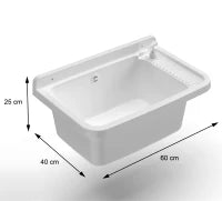 MONGARDI Lavandino pilozzo a muro con dipenser - da esterno 60x40x25