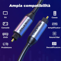 Cavo ottico digitale audio mach power 3 metri placcato oro