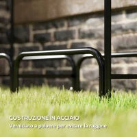 Portalegna da Interno ed Esterno in Metallo con Telo Porta Legna e Copertura, 120x36x99 cm, Nero