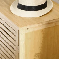 Mobile Scarpiera a 8 Ripiani su 3 Livelli con Maniglie, in Bambù, 100x35x80 cm, color Legno