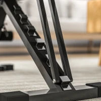 Panca inclinabile, con schienale regolabile in 6 posizioni, sedile regolabile in 4 posizioni, in metallo con imbottitura, Nero