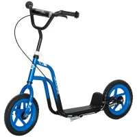 Monopattino per bambini con manubrio regolabile, cavalletto, freno a mano, per bambini di età compresa tra 5 e 12 anni, Blu