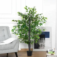 Albero Baniano Artificiale, Pianta Finta Decorativa Interno ed Esterno Alta 145cm, Verde