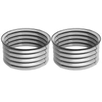 Set di 2 Letti per Orto Rialzati in Acciaio Galvanizzato con Fondo Aperto, Ø60x30cm, Argento