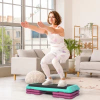Stepper per Aerobica Antiscivolo e Regolabile su 3 Livelli, in Plastica e PP, 110x40x20 cm, Multicolore