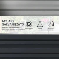 Letto per Orto Rialzato a Fondo Aperto con Rivestimento, in Acciaio Zincato, 120x120x30 cm, Grigio