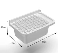 MONGARDI Lavandino pilozzo a muro con griglia - da esterno 60x40x25, colore BIANCO