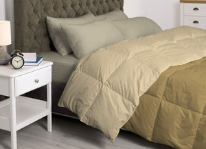 Interno Imbottitura Piumino Invernale 300gr/mq In Piuma D'Oca Bicolor - Matrimoniale - Panna-Tortora