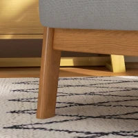 Poltrona da Salotto in Legno Massello, Poltrona Lounge, Seduta Profonda, Braccioli, Velluto, Grigio Chiaro