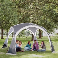 Tenda da Campeggio a Cupola Familiare per 6 8 Persone con 4 Porte in Rete Zippate, Tessuto Oxford e Gancio per Lampada
