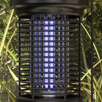 Lampada anti insetti, lanterna da giardino appesa, solare e ricaricabile tramite USB-C - efficace su superfici di 50m² nero