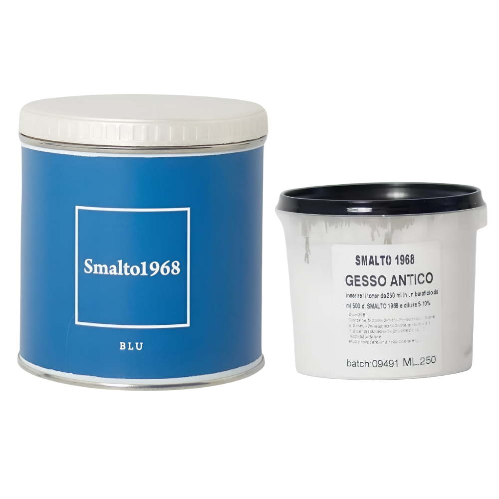 Smalto1968 base acqua gesso antico shabby chic finitura opaca multicolore l 0.5 *** colore- blu, confezione 1
