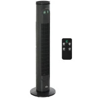Ventilatore Colonna 45W, Telecomando, Timer, 3 Modalità, 3 Velocità, Oscillante, Silenzioso, Ø 22 x 77 cm, Grigio Scuro