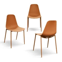 PAZZO DESIGN Sedia Alix arancio set da 4 sedie in Polipropilene e gambe metallo