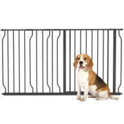 Barriera di Sicurezza per Animali Domestici, Lunghezza Regolabile, 145L x 76H cm, Nero