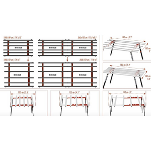 Banco lavoro larghezza variabile 180 x 100/150 cm bm 180 plus grandi lastre