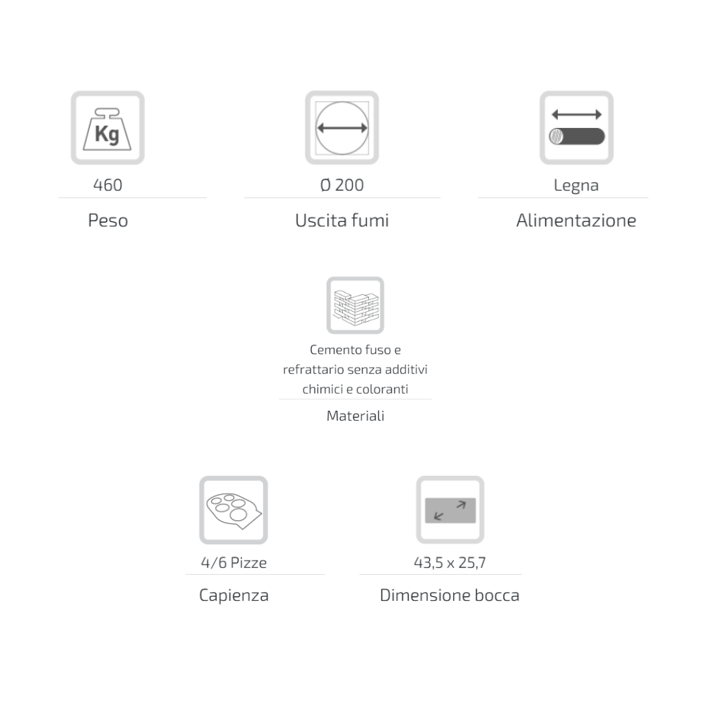 Forno legna artigianale diametro 110 cm capienza 4/6 pizze cottura diretta