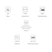 Forno legna artigianale diametro 110 cm capienza 4/6 pizze cottura diretta
