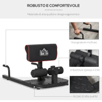 Macchina Squat 3 in 1, Macchina per Deep Sissy Squat Sit Up Push Up Regolabile Acciaio, Multifunzione, per Fitness, Allenamento, Leg Press, Addominali e Flessioni, Nero