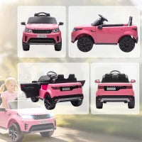 Macchina Elettrica per Bambini Licenza Land Rover con Fari LED, Clacson e Telecomando, 105x68.5x58 cm, Rosa