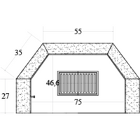 Camino legna prefabbricato refrattario focolare aperto m100ref riscaldamento