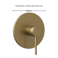 Miscelatore monocomando doccia incasso 1 via serie jazz install box completo *** finitura- oro matt satinato, confezi...