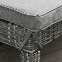 Set 2 Sdraio da Giardino Cuscino Imbottito Regolabile su 6 Livelli in Rattan 196 x 65 x 22 cm, Grigio
