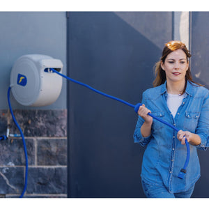 Avvolgitubo automatico 30 metri. Supporto per tubo da giardino a parete con rotazione a 180º Goodyear
