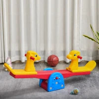 Altalena a Bilico con Maniglie Antiscivolo per Bambini Età 1-4 Anni, Plastica HDPE Atossica, 150x32x60cm, Multicolore