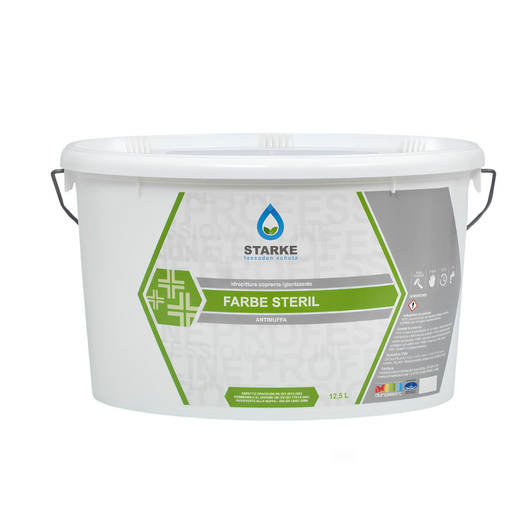 Farbe steril pittura coprente igienizzante antimuffa opaca permeabile vapore *** formato 12.5 lt, confezione 1