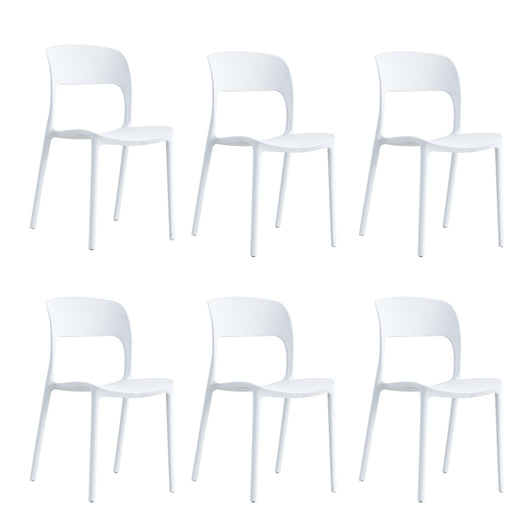 SEDIE IN POLIPROPILENE IMPILABILI 56x48x83cm BIANCHE INTERNO-ESTERNO 6PZ MEB