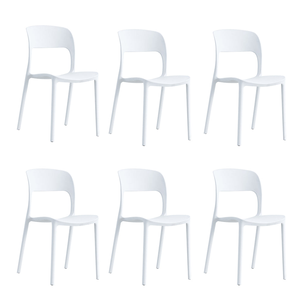 SEDIE IN POLIPROPILENE IMPILABILI 56x48x83cm BIANCHE INTERNO-ESTERNO 6PZ MEB