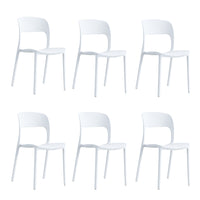 SEDIE IN POLIPROPILENE IMPILABILI 56x48x83cm BIANCHE INTERNO-ESTERNO 6PZ MEB