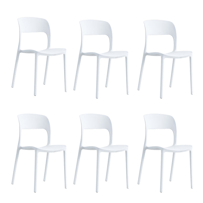 SEDIE IN POLIPROPILENE IMPILABILI 56x48x83cm BIANCHE INTERNO-ESTERNO 6PZ MEB