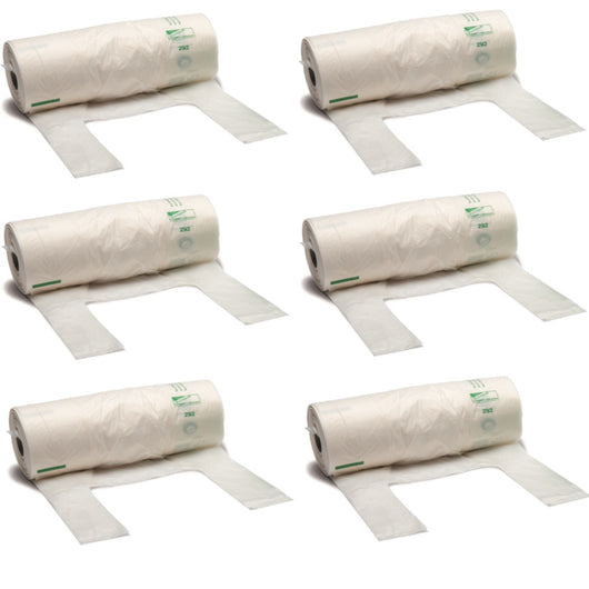 Shopper biocompostabile 6 bobine da 200 buste ciascuna 22 cm + 6 + 6x60