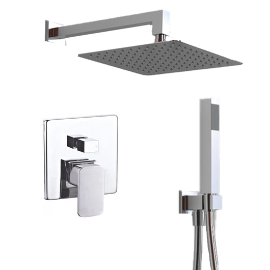 Kit doccia square 4 completo di soffione doccetta e miscelatore con deviatore francia