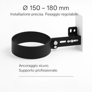 Collare registrabile arredo viteria prolunghe canale fumo muro stufa pellet *** misura Ø 180 mm, confezione 1