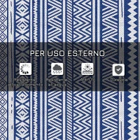 Tappeto per Esterno 182x274 cm Pieghevole e Reversibile, in Polipropilene Blu e Bianco