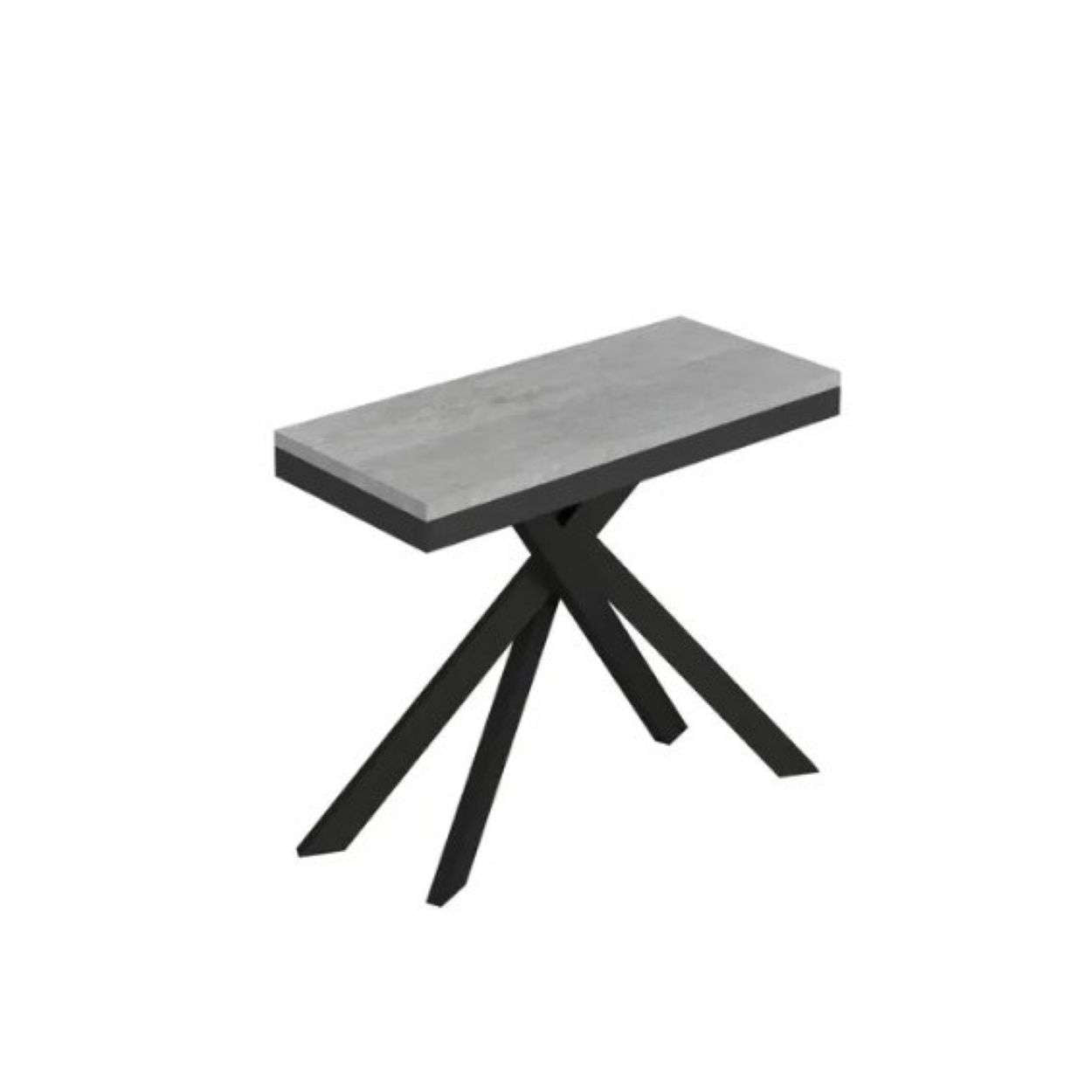 shopinnovativo- Consolle allungabile 90x40/300 cm Saki Evolution cemento gambe antracite