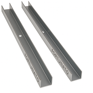 Guida u standard 2 m profilo preforato sp 0,6 mm fissaggio cartongesso 2 pezzi *** misure 28 x 16 x 28 mm, confezione 1