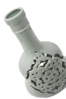 Vaso Porcellana Carving Bianco Cm 21.5X14X35.5