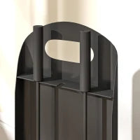 Set accessori per camino da 4 pezzi, con scopino, paletta, attizzatoio e supporto, in metallo, Nero