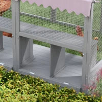 Pollaio recinto per galline, accessibile, resistente alle intemperie, 280 x 185,5 x 188 cm, Grigio